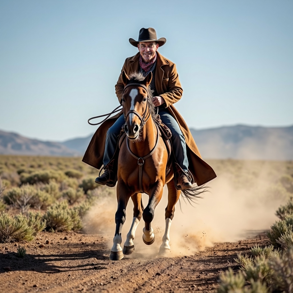 photograph of jon407 man riding a gallop-FLUX TRAI